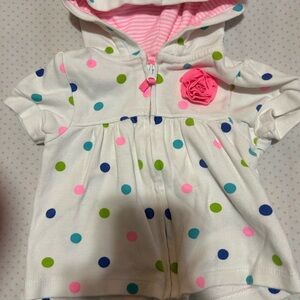 Carter's White Polka Dot Hoodie